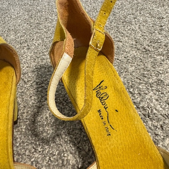 Vintage Italian Leather Yellow and Orange Pumps Size 9 - Picture 14 of 16